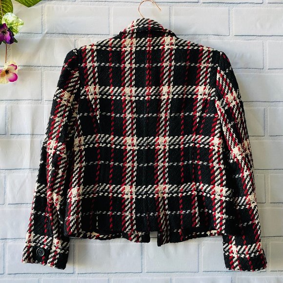 Liz Claiborne Plaid Tweed Short Jacket - Picture 3 of 6
